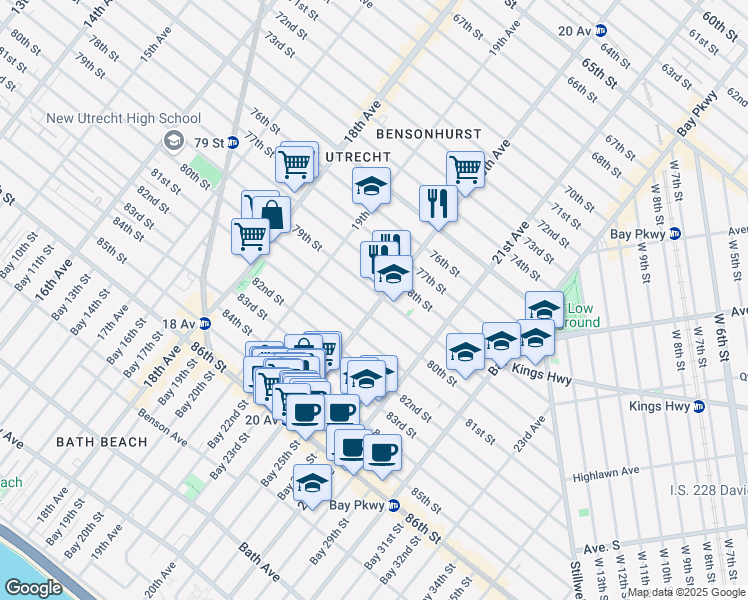 map of restaurants, bars, coffee shops, grocery stores, and more near in Brooklyn
