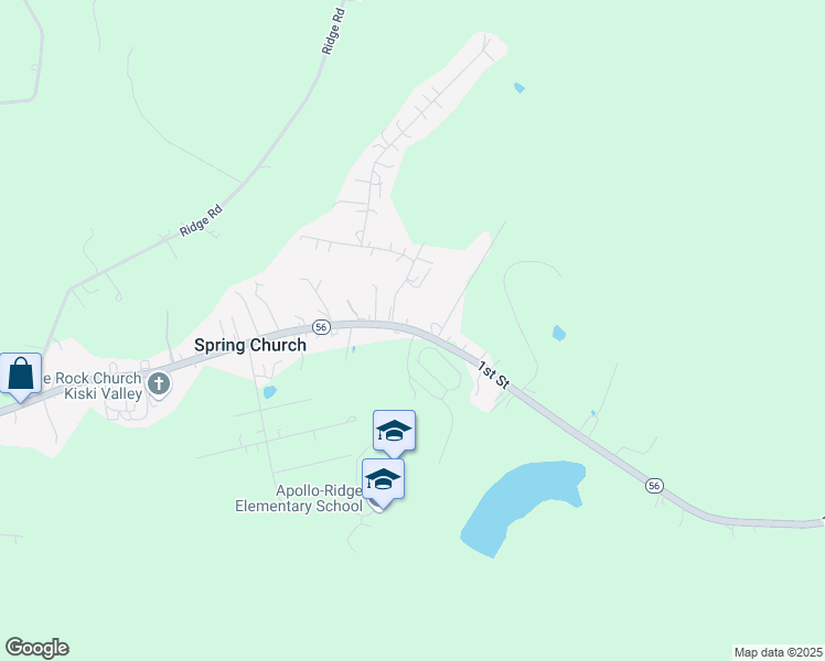 map of restaurants, bars, coffee shops, grocery stores, and more near 1831 Pennsylvania 56 in Spring Church