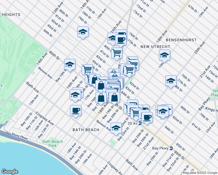 map of restaurants, bars, coffee shops, grocery stores, and more near in Brooklyn