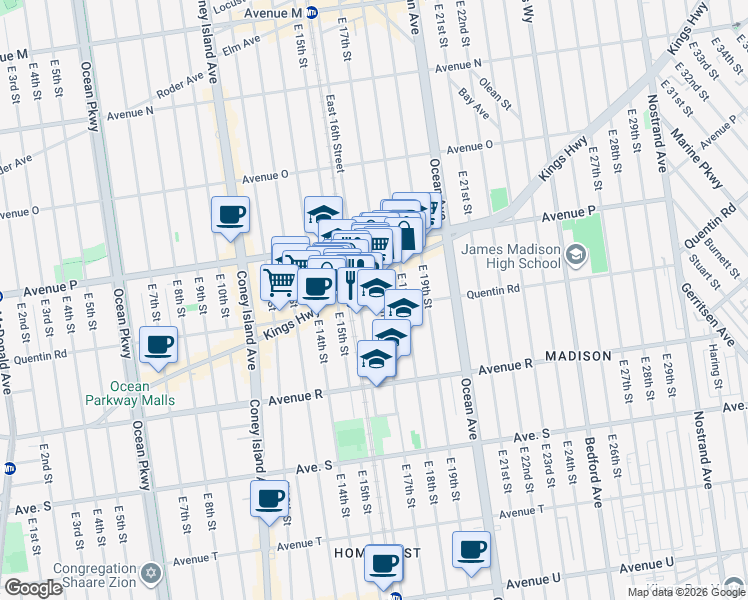 map of restaurants, bars, coffee shops, grocery stores, and more near in Brooklyn