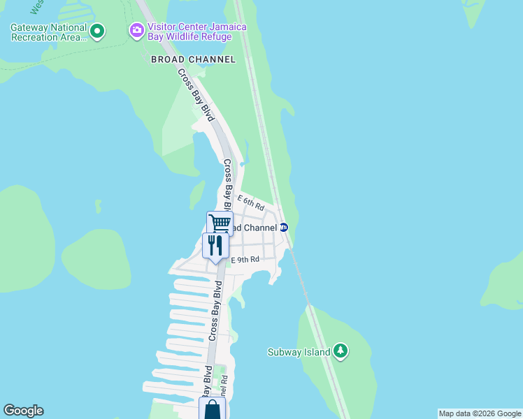 map of restaurants, bars, coffee shops, grocery stores, and more near 1-19 East 6th Road in Queens