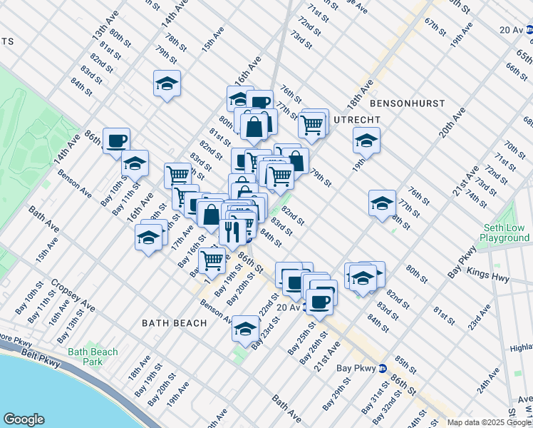 map of restaurants, bars, coffee shops, grocery stores, and more near in Brooklyn