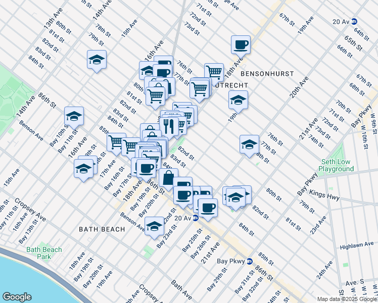 map of restaurants, bars, coffee shops, grocery stores, and more near in Brooklyn