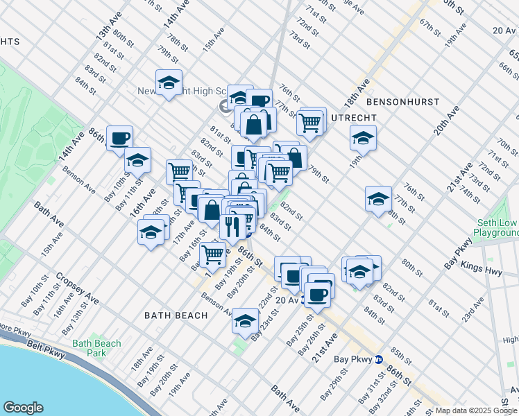map of restaurants, bars, coffee shops, grocery stores, and more near in Brooklyn