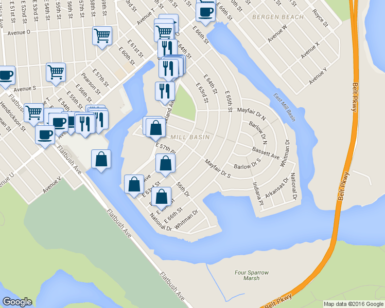 map of restaurants, bars, coffee shops, grocery stores, and more near in Brooklyn