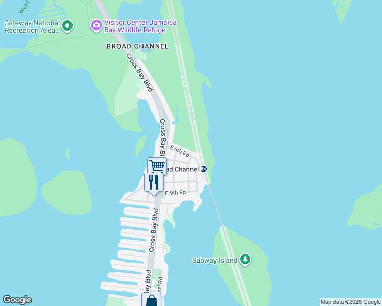 map of restaurants, bars, coffee shops, grocery stores, and more near 1-19 E 6th Rd in Queens