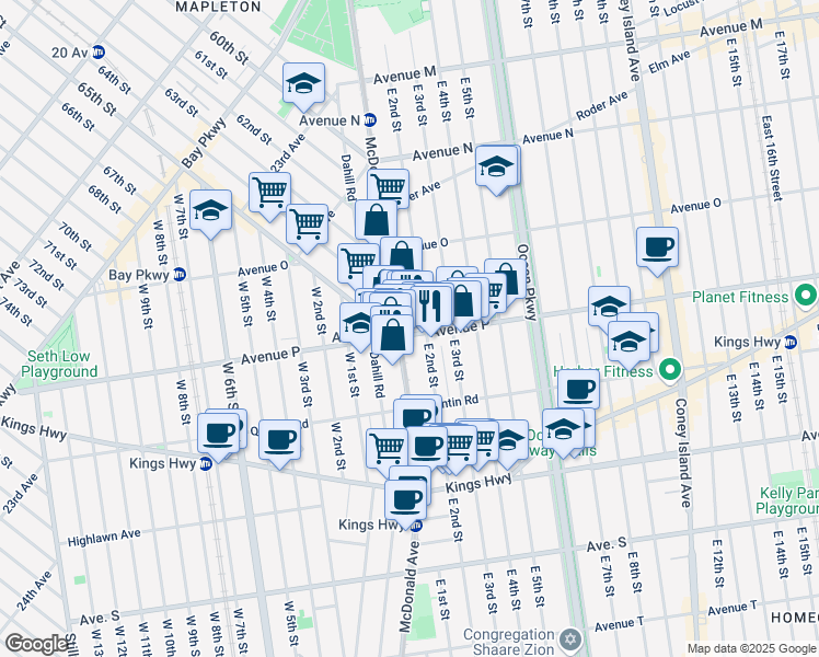map of restaurants, bars, coffee shops, grocery stores, and more near in Brooklyn