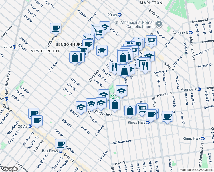 map of restaurants, bars, coffee shops, grocery stores, and more near in Brooklyn