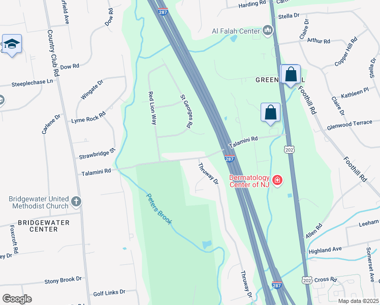 map of restaurants, bars, coffee shops, grocery stores, and more near 695 Talamini Road in Bridgewater Township