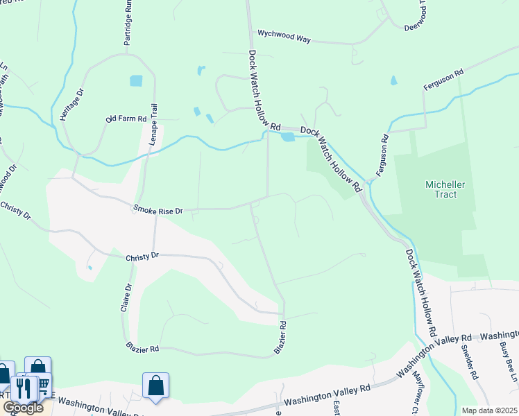 map of restaurants, bars, coffee shops, grocery stores, and more near 16 Blazier Road in Warren