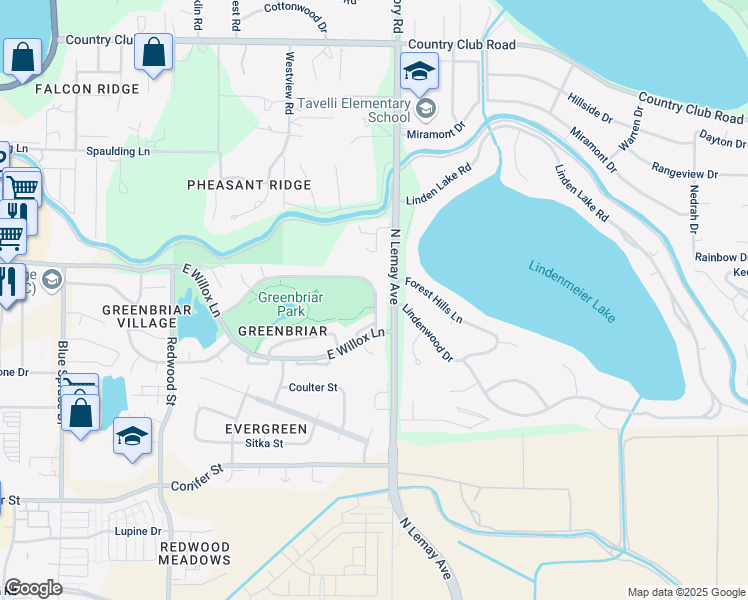 map of restaurants, bars, coffee shops, grocery stores, and more near 1699 Briarcliff Road in Fort Collins