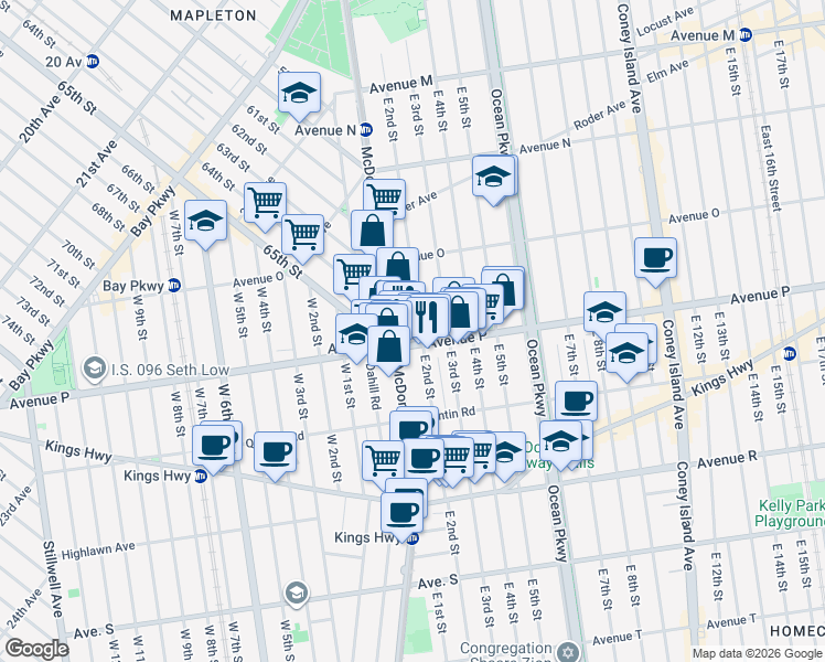 map of restaurants, bars, coffee shops, grocery stores, and more near in Brooklyn