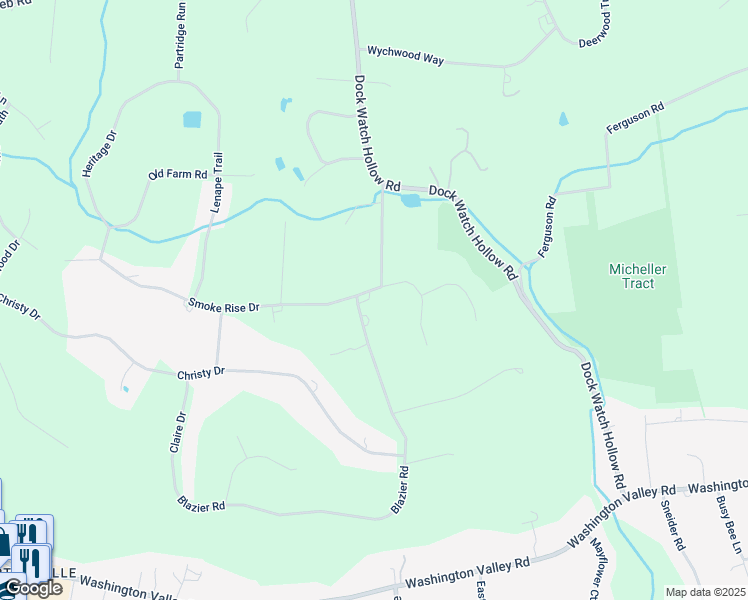 map of restaurants, bars, coffee shops, grocery stores, and more near 16 Blazier Road in Warren