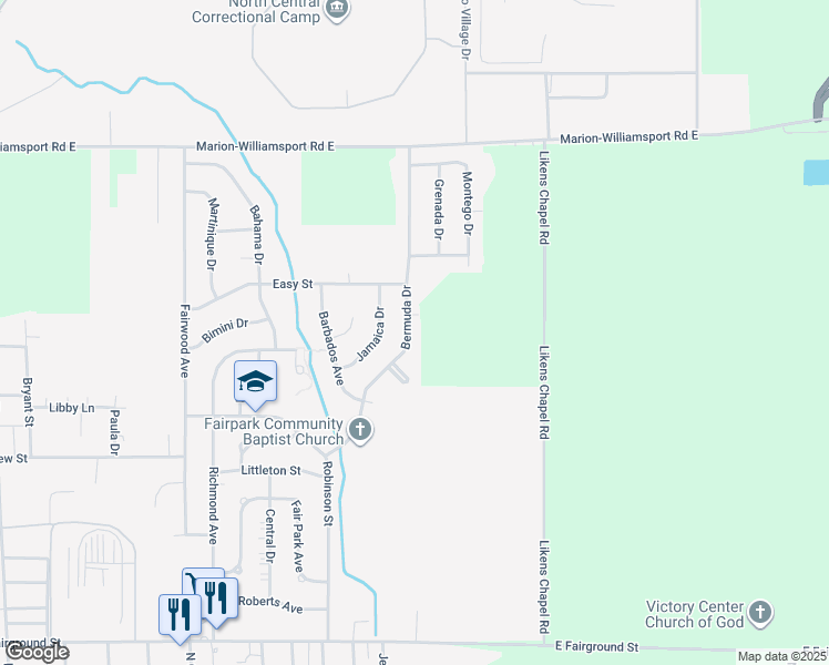 map of restaurants, bars, coffee shops, grocery stores, and more near 1096 Bermuda Drive in Marion
