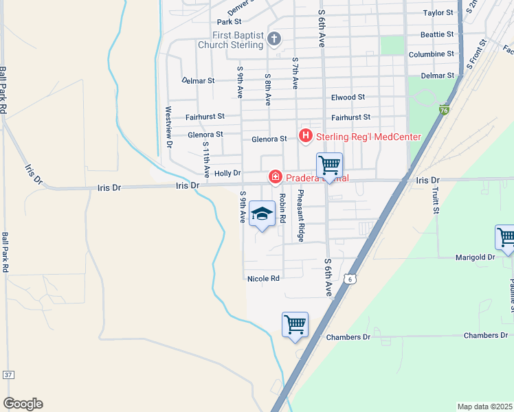 map of restaurants, bars, coffee shops, grocery stores, and more near 1604 Zachary Drive in Sterling