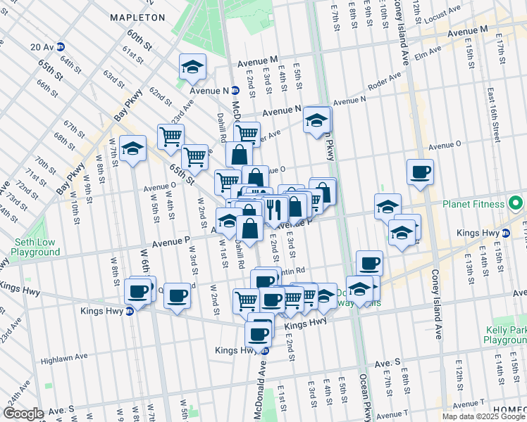 map of restaurants, bars, coffee shops, grocery stores, and more near in Brooklyn