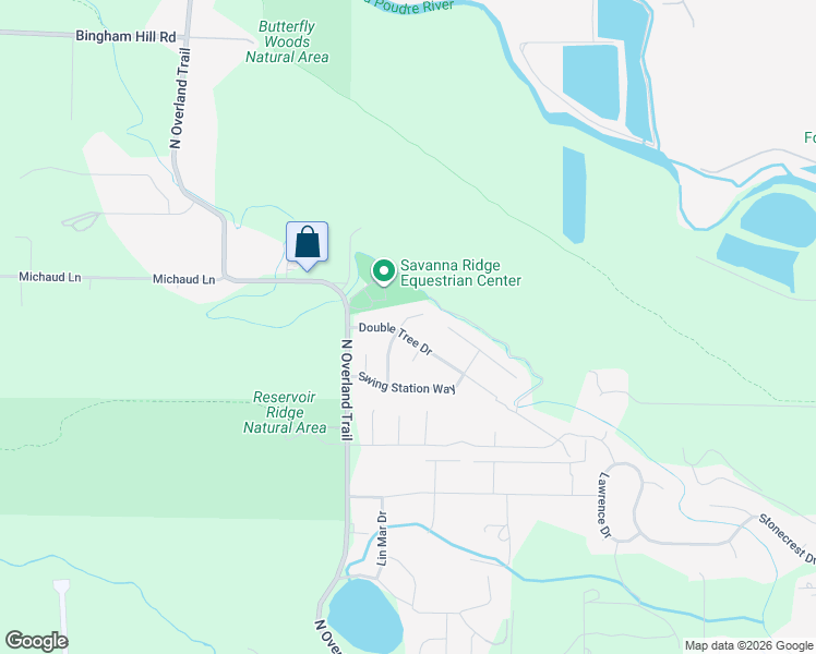 map of restaurants, bars, coffee shops, grocery stores, and more near 2908 Double Tree Drive in Fort Collins