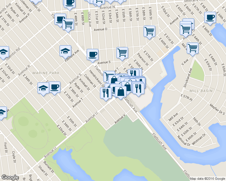 map of restaurants, bars, coffee shops, grocery stores, and more near in Brooklyn