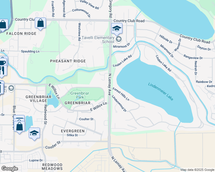 map of restaurants, bars, coffee shops, grocery stores, and more near 1699 Briarcliff Road in Fort Collins