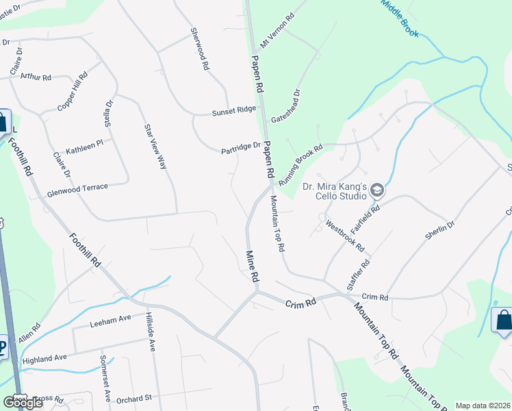 map of restaurants, bars, coffee shops, grocery stores, and more near 808 Mine Road in Bridgewater Township