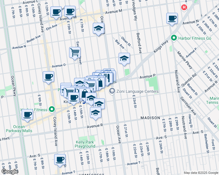 map of restaurants, bars, coffee shops, grocery stores, and more near in Brooklyn
