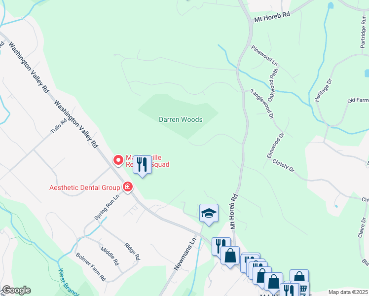 map of restaurants, bars, coffee shops, grocery stores, and more near 15 Loller Drive in Bridgewater