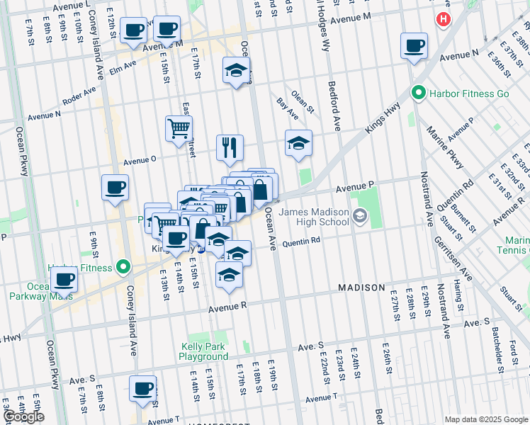 map of restaurants, bars, coffee shops, grocery stores, and more near in Brooklyn