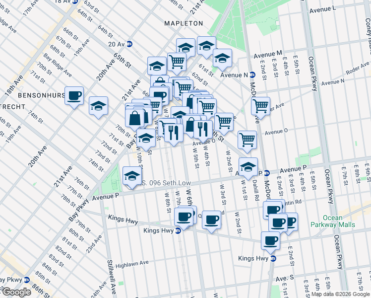 map of restaurants, bars, coffee shops, grocery stores, and more near in Brooklyn