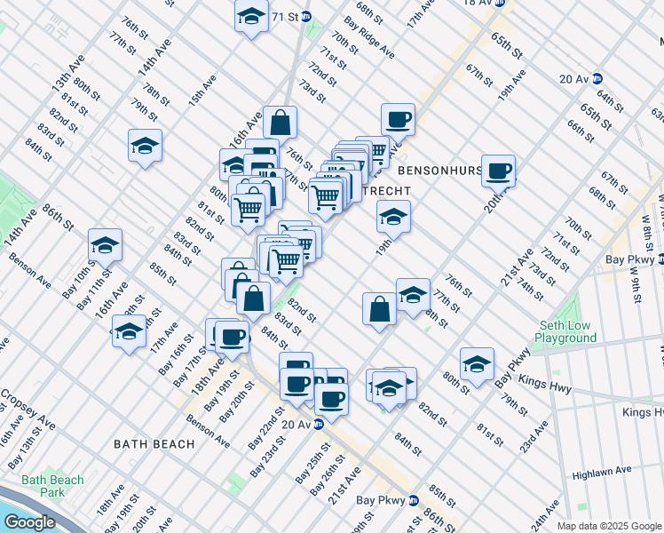 map of restaurants, bars, coffee shops, grocery stores, and more near in Brooklyn