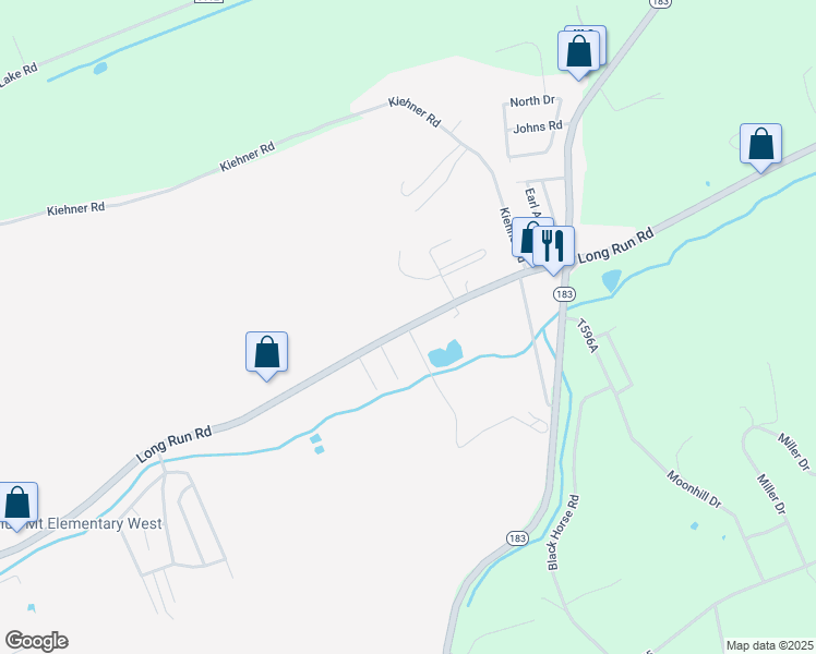 map of restaurants, bars, coffee shops, grocery stores, and more near Long Run Road in Schuylkill Haven