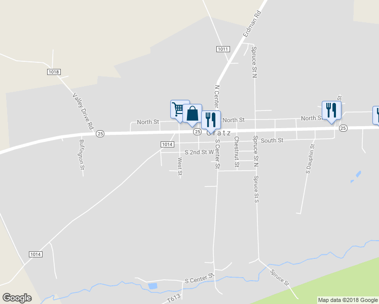 map of restaurants, bars, coffee shops, grocery stores, and more near S 2nd St W in Lykens