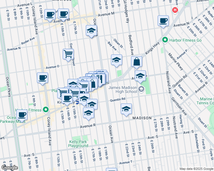 map of restaurants, bars, coffee shops, grocery stores, and more near in Brooklyn