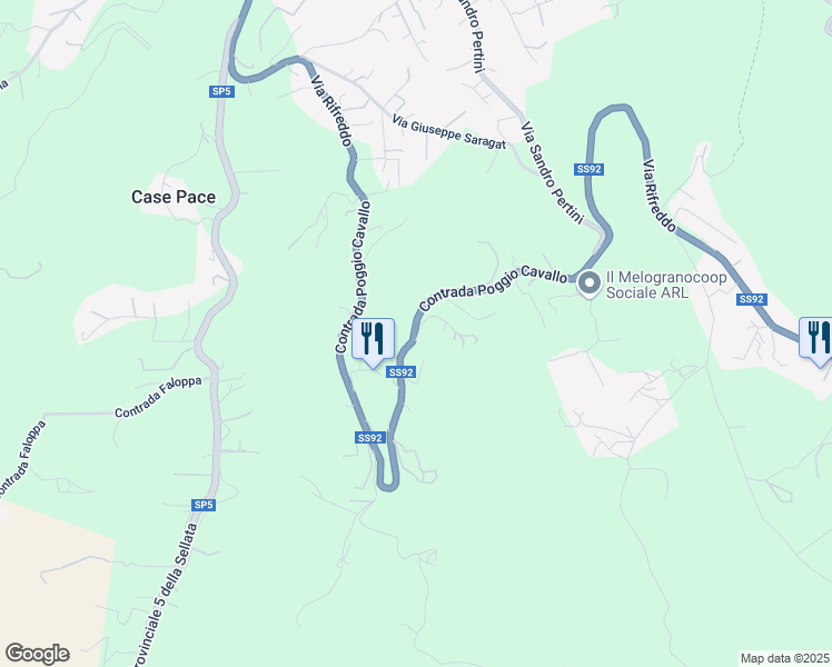 map of restaurants, bars, coffee shops, grocery stores, and more near 300 Via Rifreddo in Provincia di Potenza