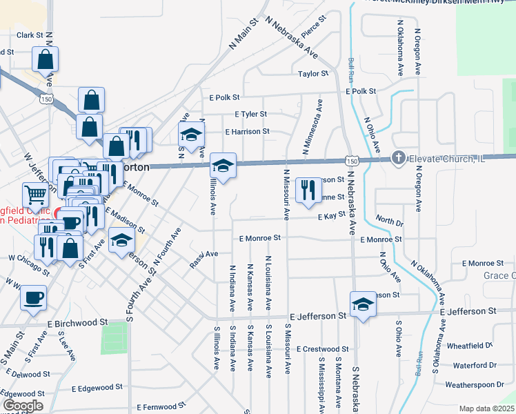 map of restaurants, bars, coffee shops, grocery stores, and more near 701-753 East Kay Street in Morton