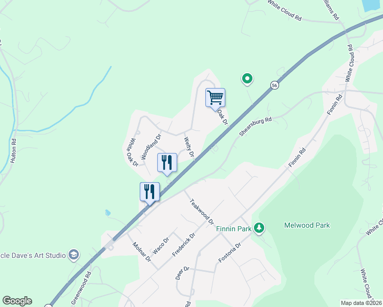 map of restaurants, bars, coffee shops, grocery stores, and more near 100 Welty Drive in New Kensington