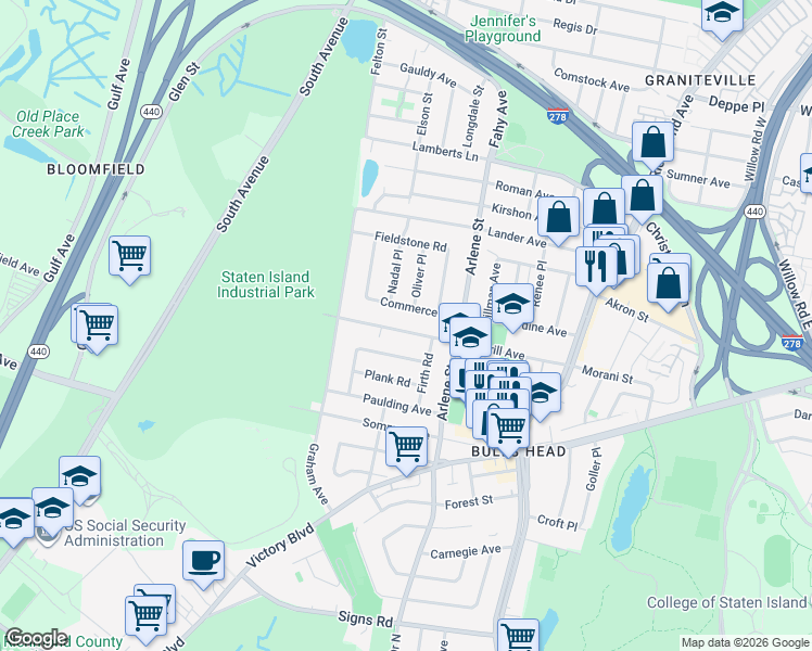map of restaurants, bars, coffee shops, grocery stores, and more near 193 Merrill Avenue in Staten Island