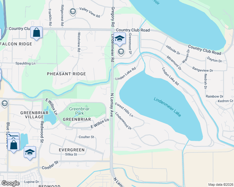 map of restaurants, bars, coffee shops, grocery stores, and more near 1704 Linden Way in Fort Collins