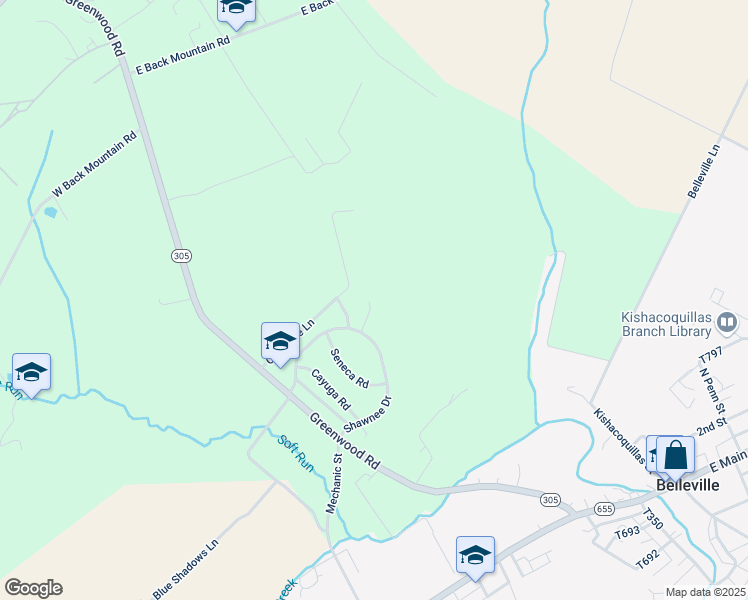 map of restaurants, bars, coffee shops, grocery stores, and more near 162 Shawnee Drive in Belleville