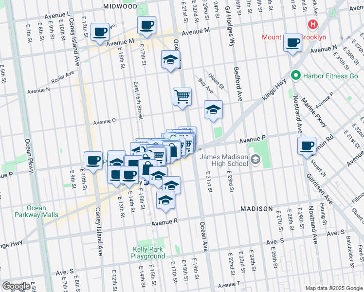 map of restaurants, bars, coffee shops, grocery stores, and more near in Brooklyn
