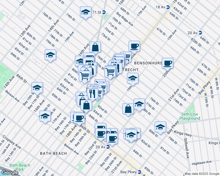 map of restaurants, bars, coffee shops, grocery stores, and more near in Brooklyn