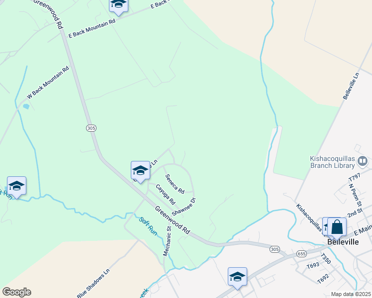 map of restaurants, bars, coffee shops, grocery stores, and more near 162 Shawnee Drive in Belleville