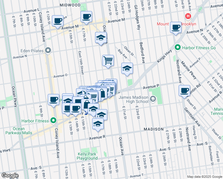 map of restaurants, bars, coffee shops, grocery stores, and more near in Brooklyn
