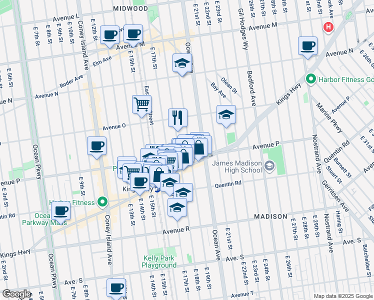 map of restaurants, bars, coffee shops, grocery stores, and more near in Brooklyn