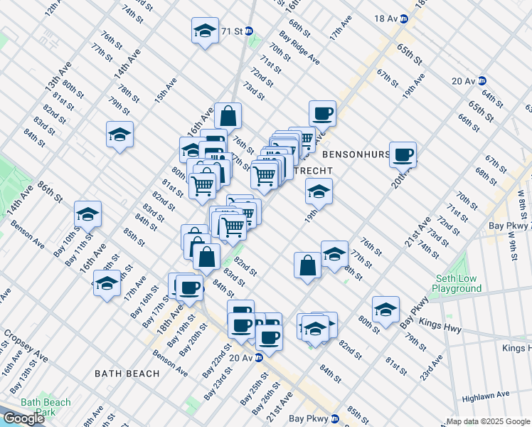 map of restaurants, bars, coffee shops, grocery stores, and more near in Brooklyn