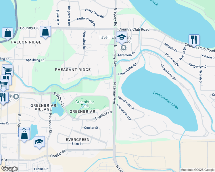 map of restaurants, bars, coffee shops, grocery stores, and more near 1026 Linden Gate Court in Fort Collins