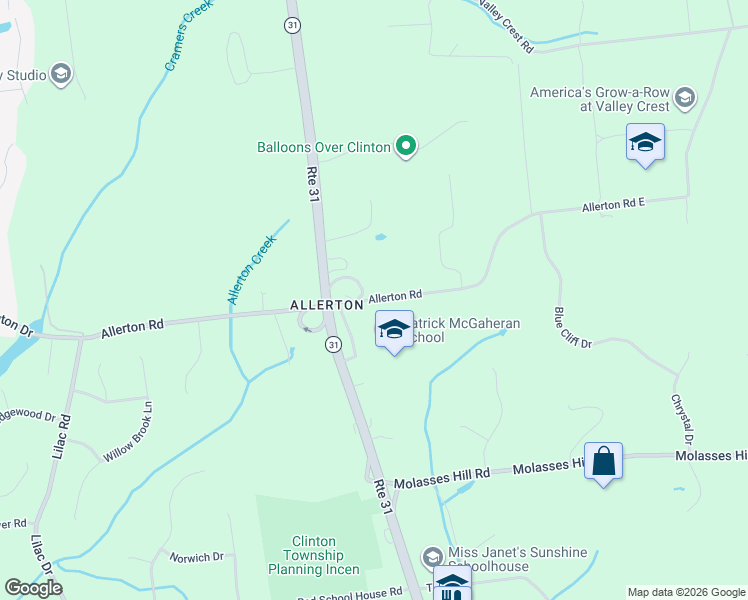 map of restaurants, bars, coffee shops, grocery stores, and more near 12 Hoffman Road in Lebanon