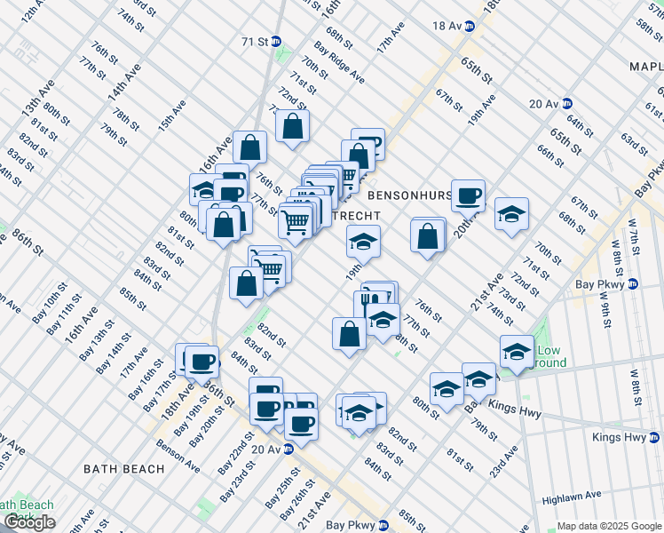 map of restaurants, bars, coffee shops, grocery stores, and more near in Brooklyn