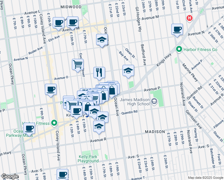 map of restaurants, bars, coffee shops, grocery stores, and more near in Brooklyn