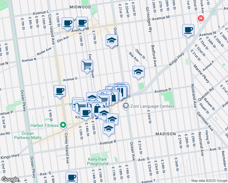 map of restaurants, bars, coffee shops, grocery stores, and more near in Brooklyn
