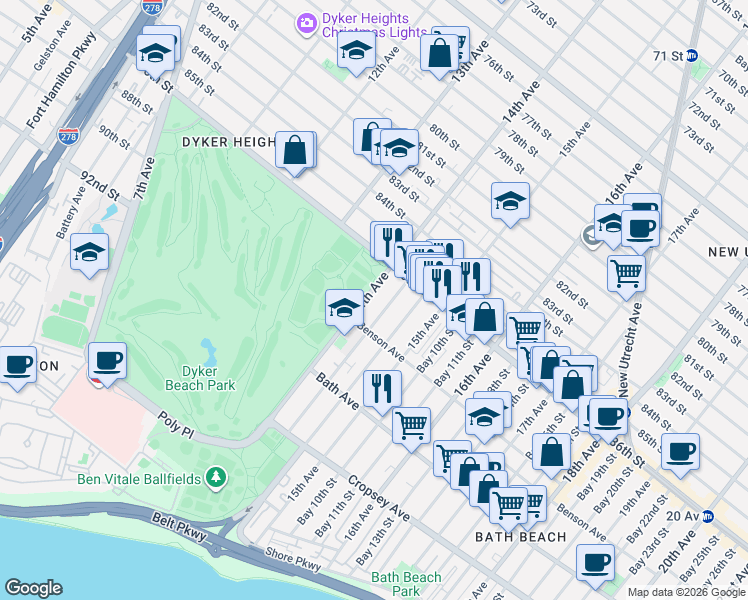 map of restaurants, bars, coffee shops, grocery stores, and more near in Brooklyn